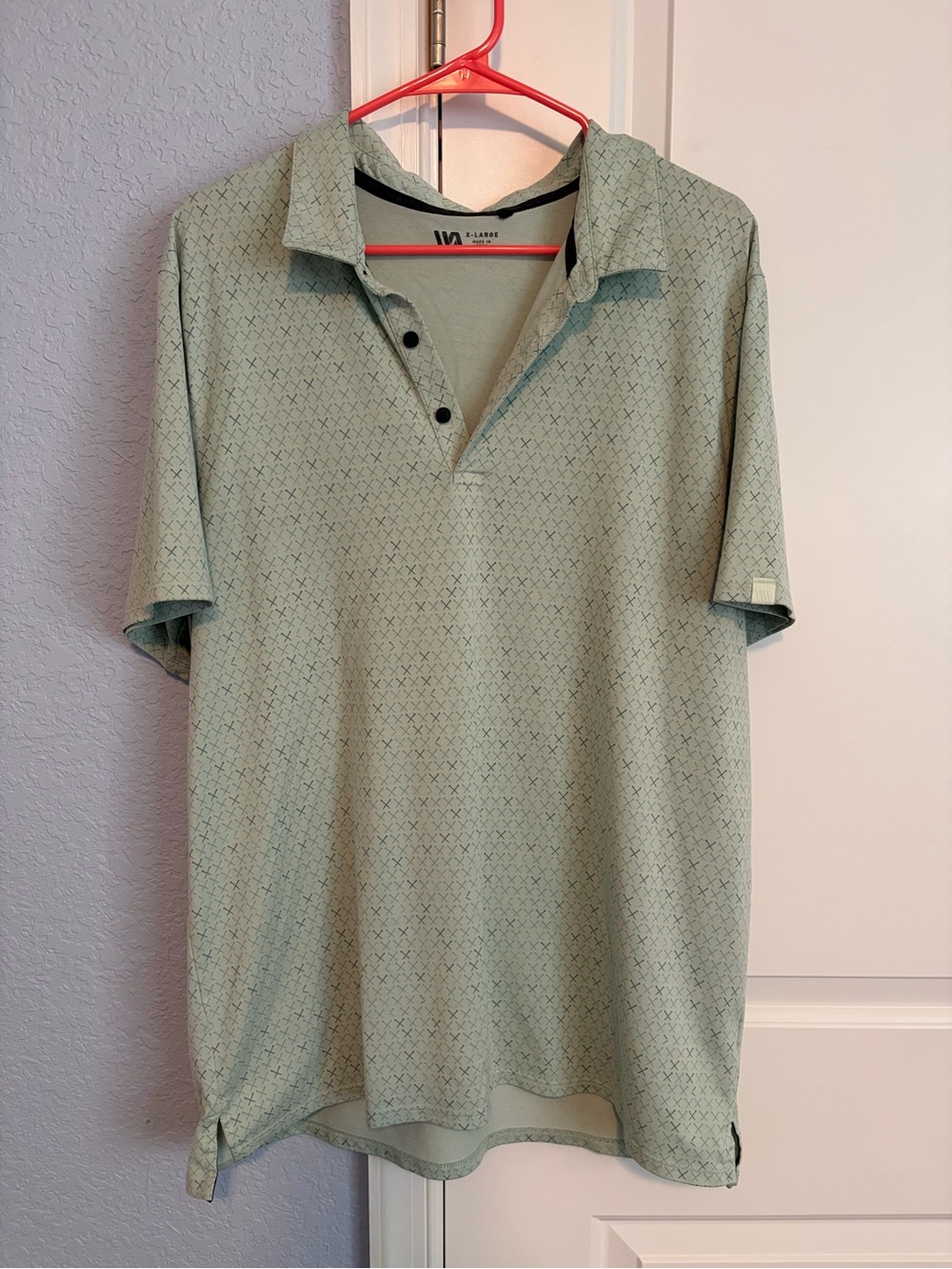 VRST Men’s Short Sleeve Polo in Light Green - Golf Tee Design